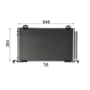 Mahle Air Conditioning Condenser fits Toyota Avensis 2003-2008 2.0 2.4