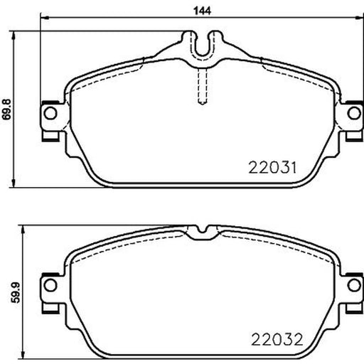 Mintex Front Brake Pad Set fits Mercedes-Benz C-Class 2013-2023