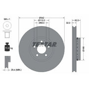 Textar 2 x Two-Piece Front Brake Disc Brake Discs 92358425-x2