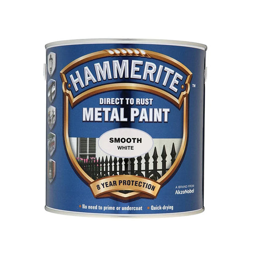 Hammerite Direct To Metal Smooth White Paint 2.5L