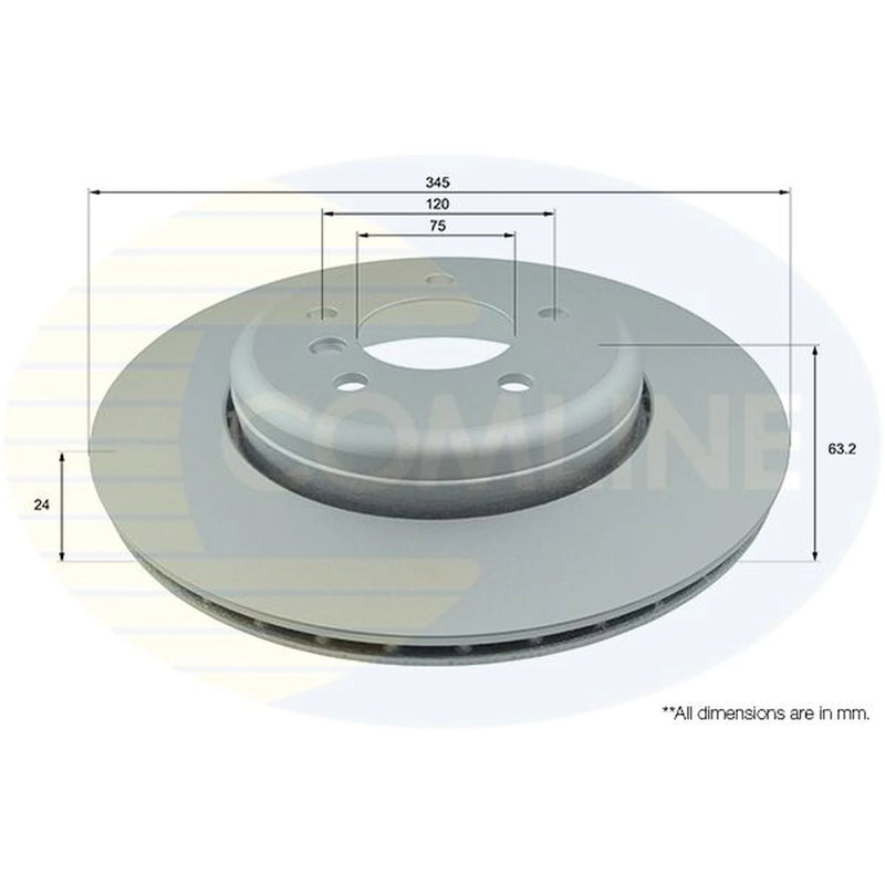 Comline 2 x Vented Rear Brake Discs ADC1749V-x2