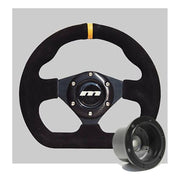 250mm Black Leather Steering Wheel + Boss fits Subaru Legacy Sedan Mountney Classic  - Dynamic Drive