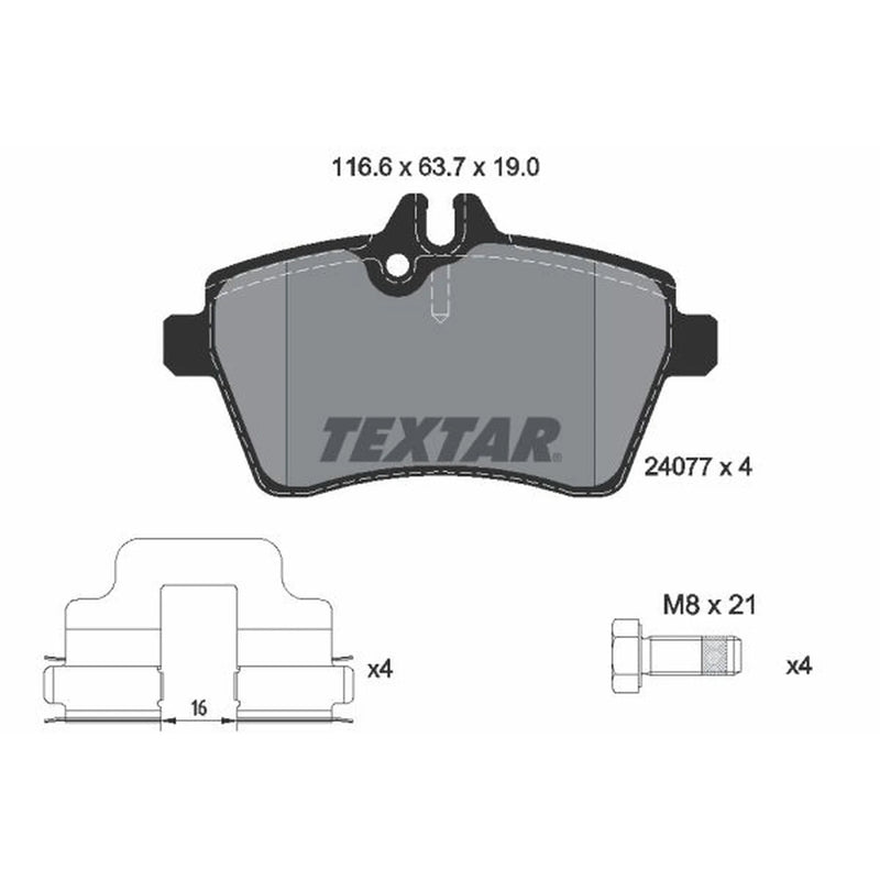 Textar Front Brake Pad Set 2407701