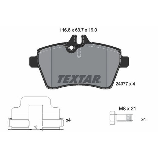 Textar Front Brake Pad Set 2407701