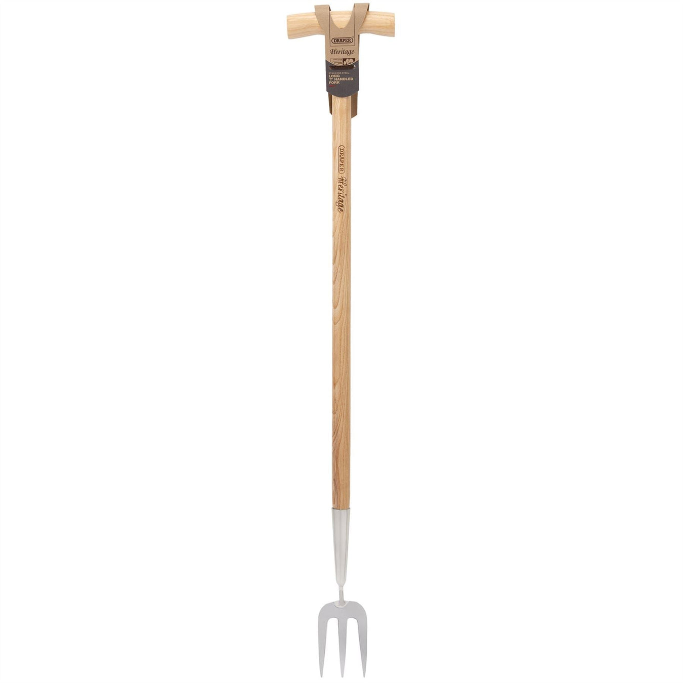 Draper Heritage Stainless Steel Fork With Ash Long Handle 99031 Draper - Dynamic Drive