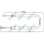 Apec Handbrake Cable Right Rear BBC3291