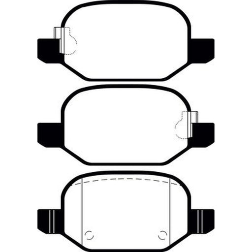 Abtex Rear Brake Pad Set fits Fiat 500L 2012-2018 0.9 1.3 1.4 1.6