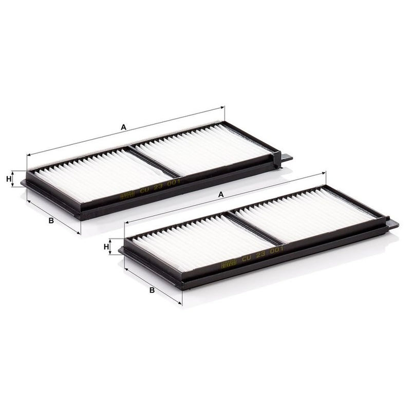 MANN-FILTER Cabin Air Filter (Pollen Filter) below the middle conso fits Mazda 2