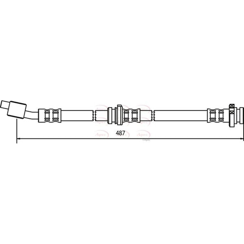 Apec Brake Hydraulic Hose Line Front Left fits Nissan Almera 2000-2006