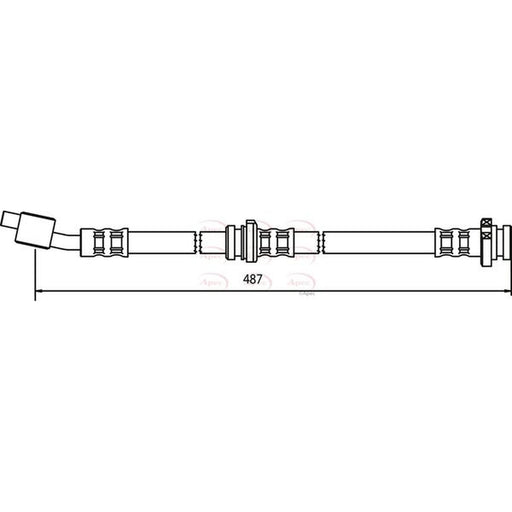 Apec Brake Hydraulic Hose Line Front Left fits Nissan Almera 2000-2006