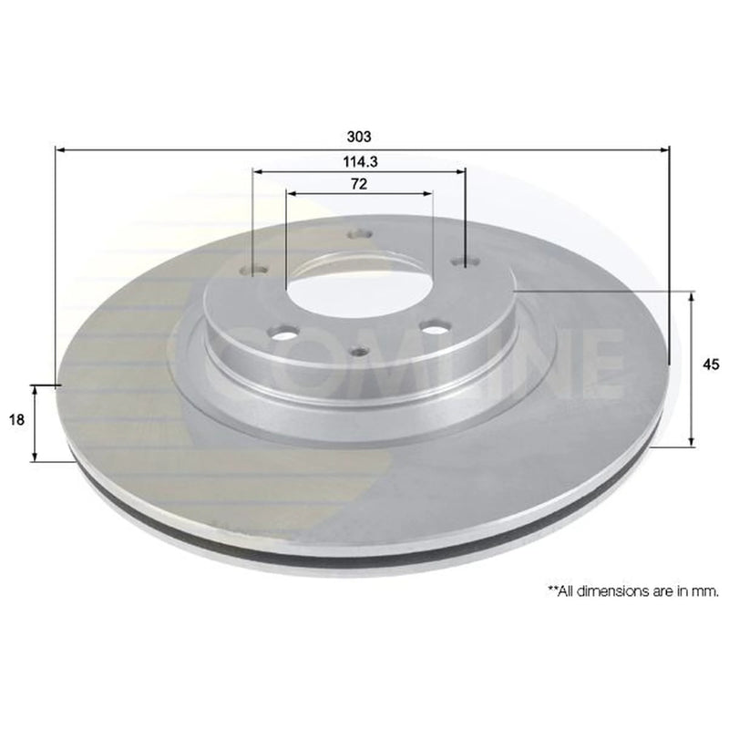 Comline 2 x Internally Vented Brake Discs fits Mazda RX-8 2003-2012 1.3