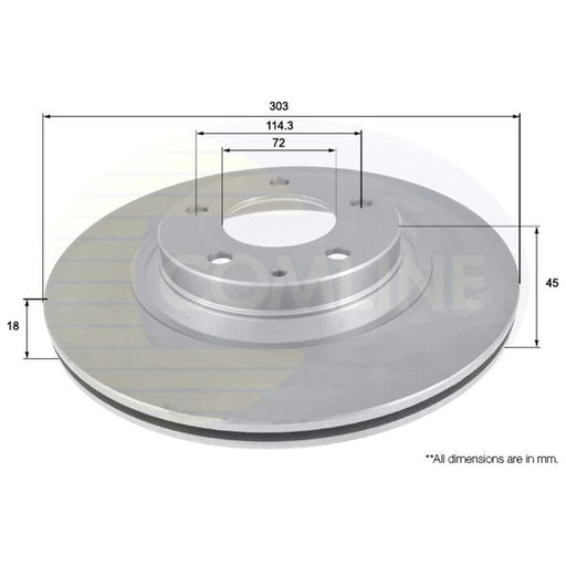 Comline 2 x Internally Vented Brake Discs fits Mazda RX-8 2003-2012 1.3