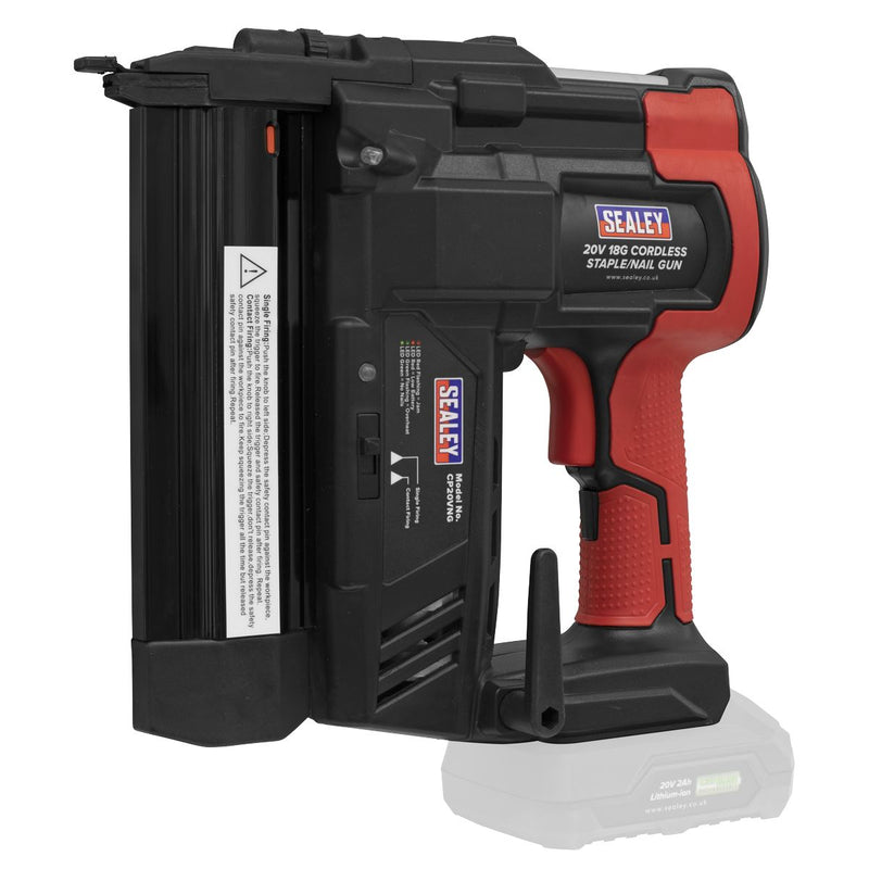 Sealey Cordless Nail/Staple Gun 18G 20V 2Ah SV20 Series Lithium-ion CP20VNGKIT1 Sealey - Dynamic Drive