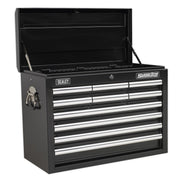 Sealey Topchest 10 Drawer with Ball-Bearing Slides Black AP33109B Sealey - Dynamic Drive