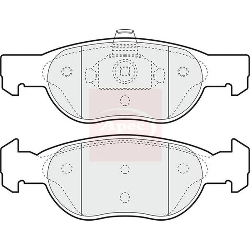 Apec Front Brake Pad Set fits Fiat Punto 1999-2012 1.2 1.9 188.031 188.233
