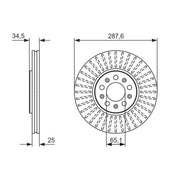 Bosch 2 x Vented Brake Discs