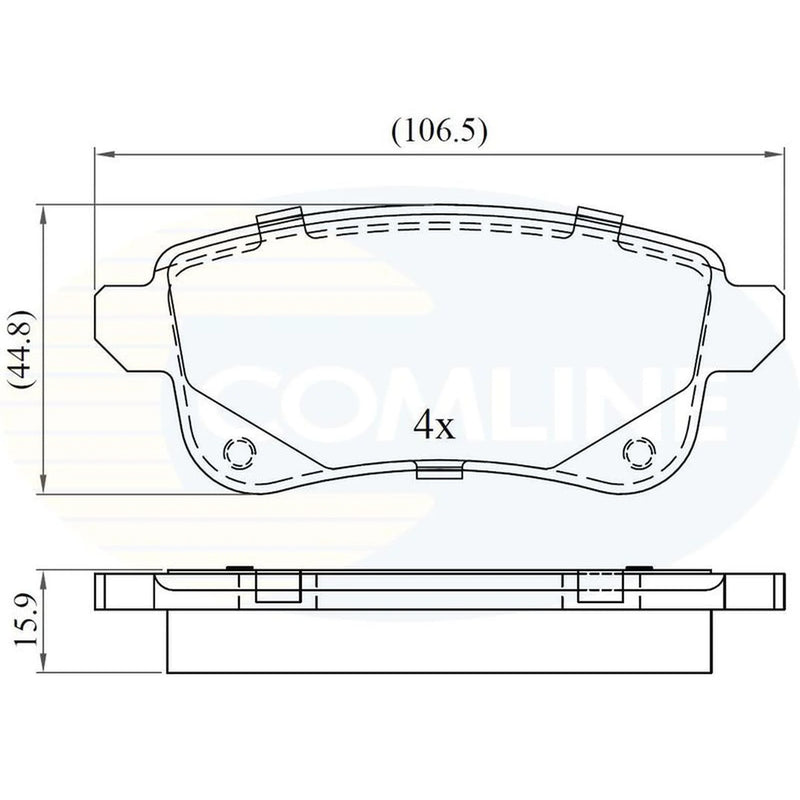 Comline 4 x Rear Brake Pad Set fits Renault Espace V 2015-2023 1.6