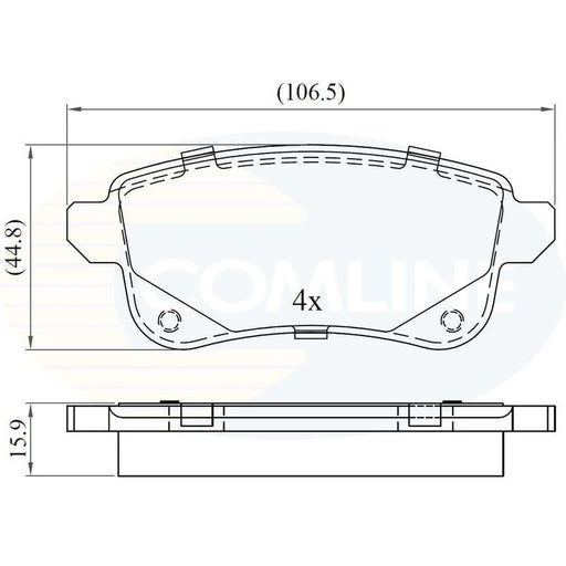 Comline 4 x Rear Brake Pad Set fits Renault Espace V 2015-2023 1.6