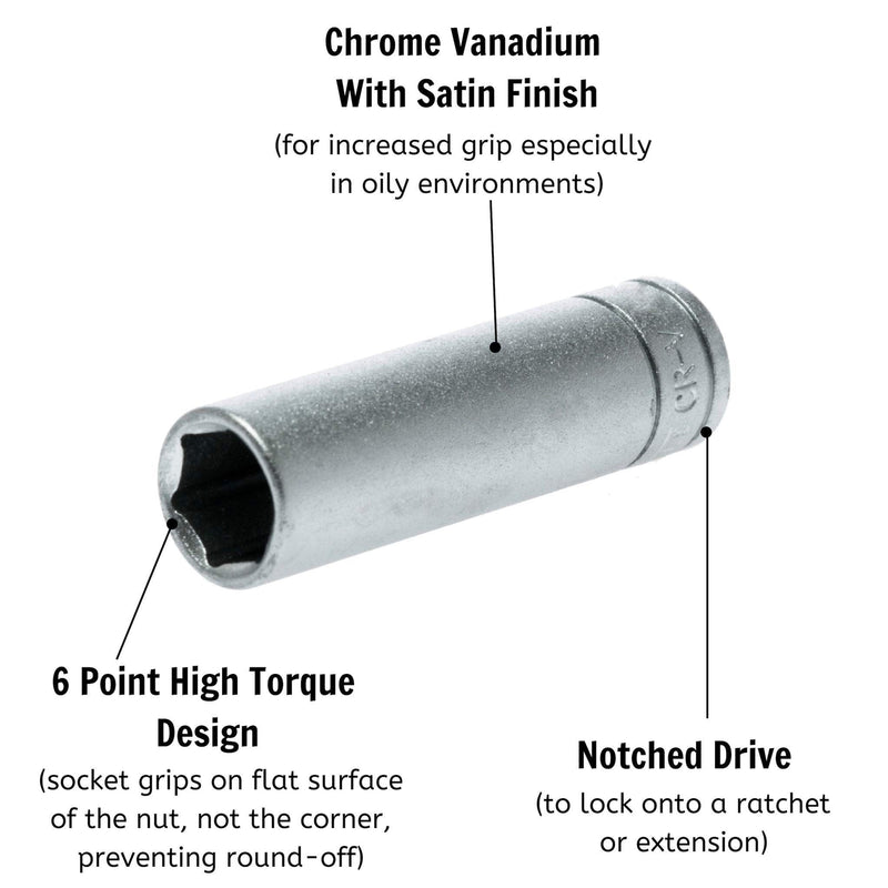 Teng Tools 3/8" Deep Socket 6 pt Metric 15mm Teng Tools - Dynamic Drive