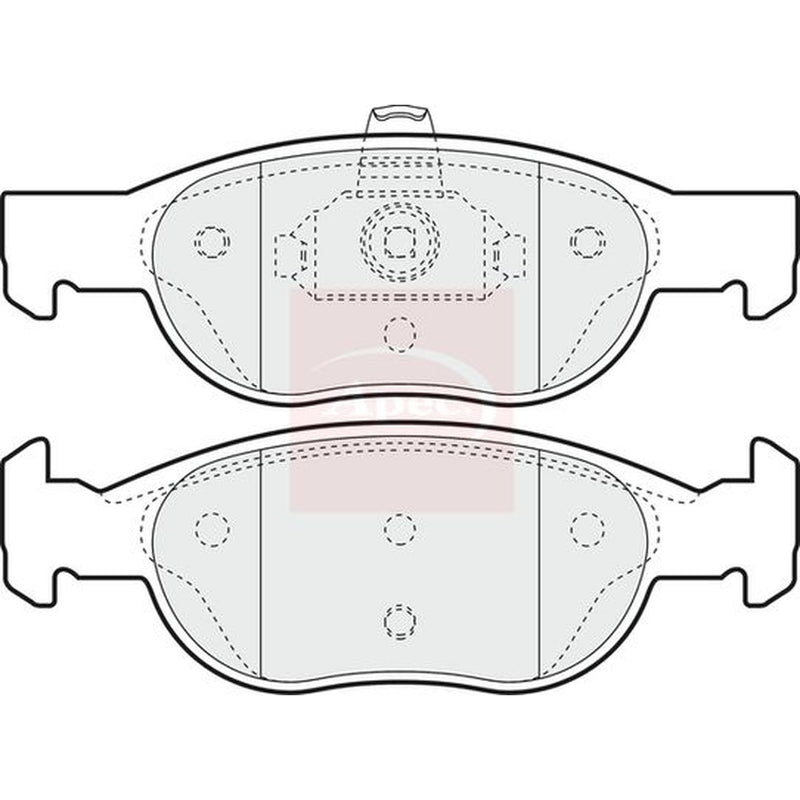 Apec Front Brake Pad Set fits Fiat Punto 1994-2006 1.2 1.7 188.233