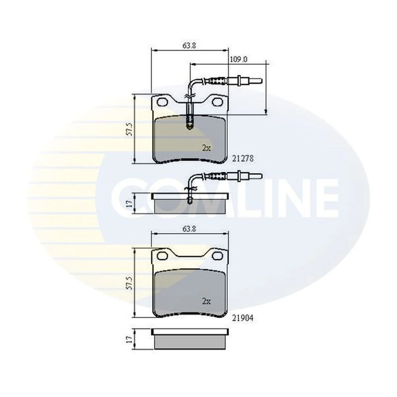 Comline 4 x Rear Brake Pad Set fits Mercedes-Benz V-Class 1996-2003