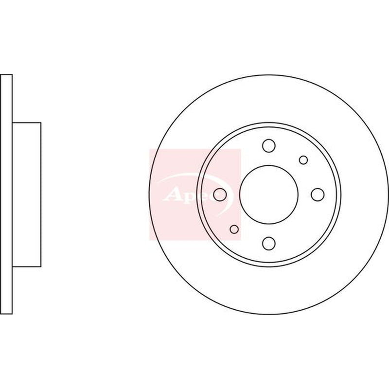 Apec Front Vented & Rear Vented Brake Discs & Pads fits Fiat Coupe 1993-2000 2.0