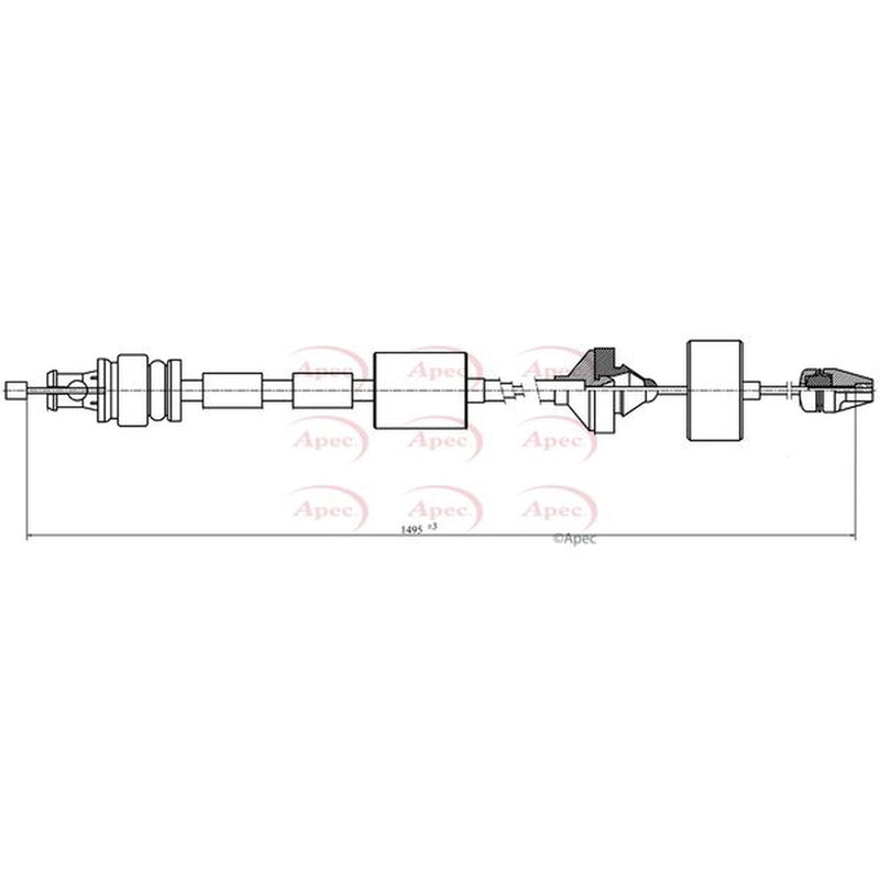 Apec Clutch Control Cable Pull fits Renault Kangoo 1997-2018 1.2 1.4 1.6 1.9