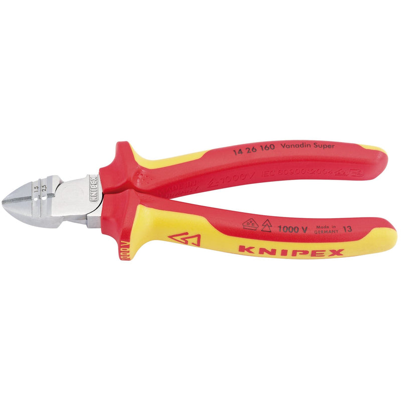Draper Knipex 14 26 160SB VDE Fully Insulated Diagonal Wire Strippers and Cutter Draper - Dynamic Drive
