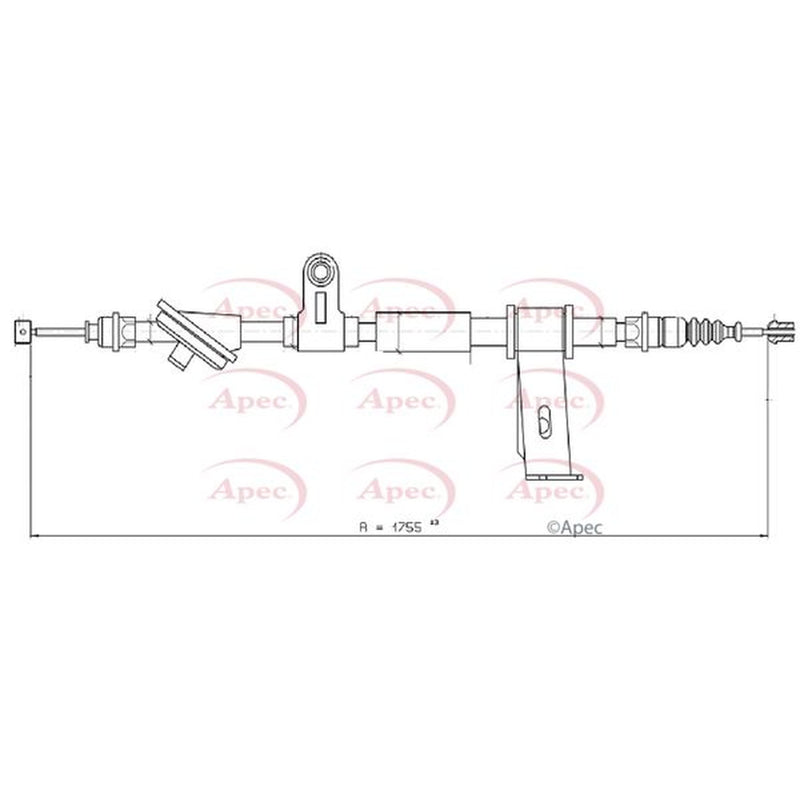 Apec Handbrake Cable Left Rear fits Alfa Romeo 159 2005-2012