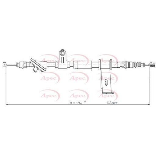 Apec Handbrake Cable Left Rear fits Alfa Romeo 159 2005-2012