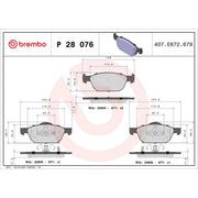 Brembo 4 x Front Brake Pad Set fits Honda Civic IX 2012-2016 1.4 1.6 1.8 2.2