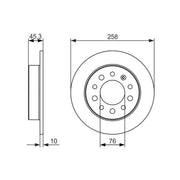 Bosch 2 x Solid Brake Discs fits Hyundai Coupe II 2001-2009 1.6 2.0 2.7