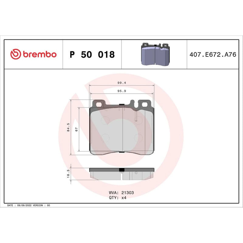 Brembo Front & Rear Pads fits Mercedes-Benz S-Class 1991-1999