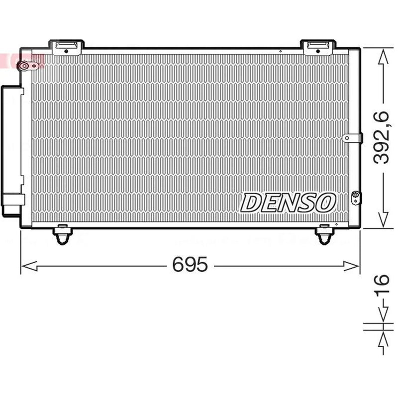 Denso Air Conditioning Condenser fits Toyota Corolla 2001-2008 1.4 1.6 2.0