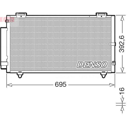 Denso Air Conditioning Condenser fits Toyota Corolla 2001-2008 1.4 1.6 2.0