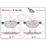 Brembo 4 x Front Brake Pad Set fits Jaguar Xf I 2009-2015 5.0