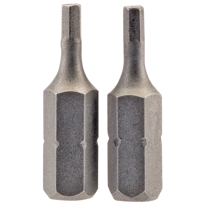 Draper Hexagonal Insert Bit, 2.5mm, 1/4" Hex, 25mm Long (Pack of 2) 63961 Draper - Dynamic Drive