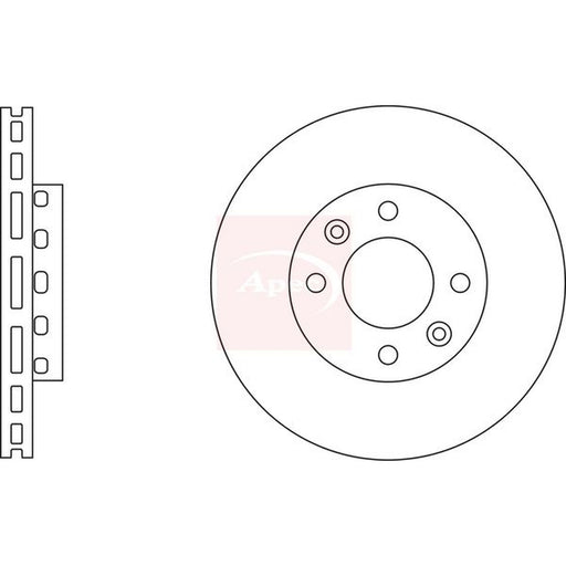 Apec 2 x Vented Brake Discs fits Kia Carens I 2002-2007 1.6 2.0