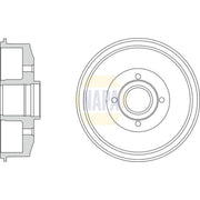 NAPA Brake Drum Assembly Rear fits Dacia Dokker 2012-2021 1.2 1.3 1.5 1.6