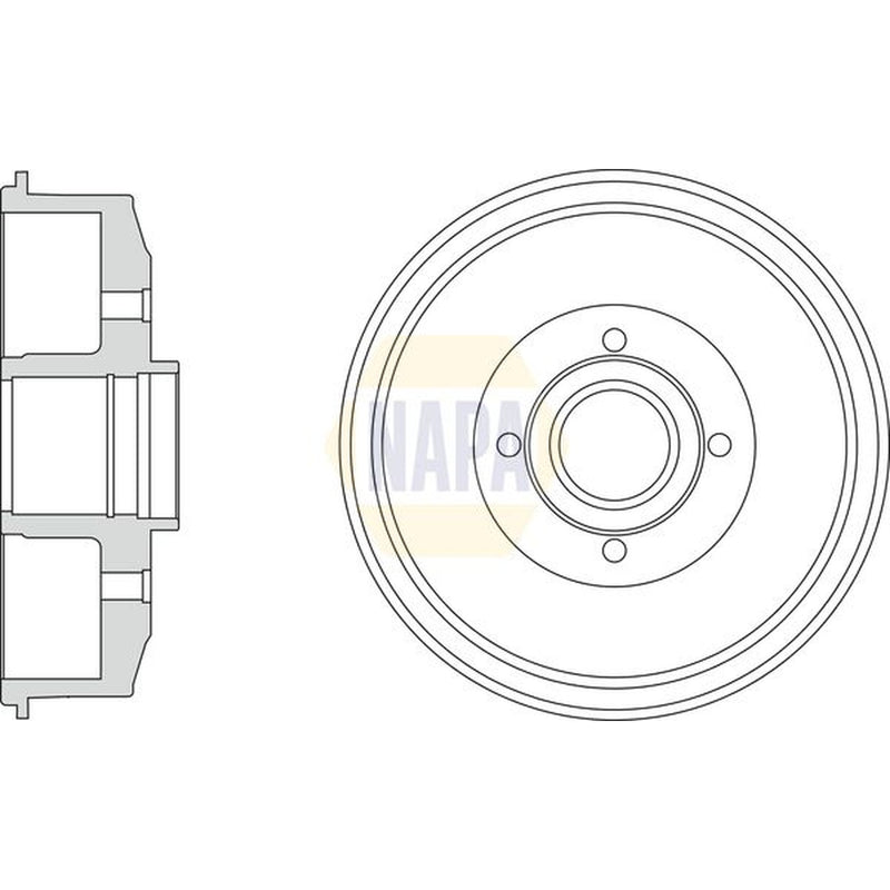 NAPA Brake Drum Assembly Rear fits Dacia Dokker 2012-2021 1.2 1.3 1.5 1.6