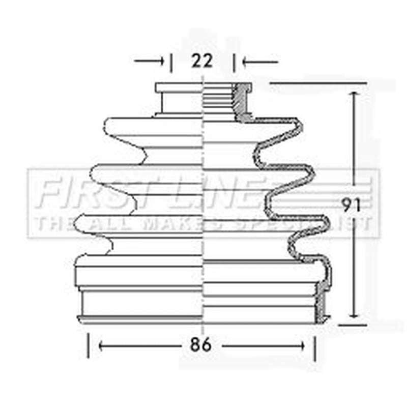 First Line Drive Shaft Bellow Kit Front Left fits Rover 600 I 1993-1999