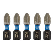 Draper Expert PZ-Type Impact Screwdriver Bits, No.2 x 25mm, 1/4" Hex (Pack of 5) Draper - Dynamic Drive