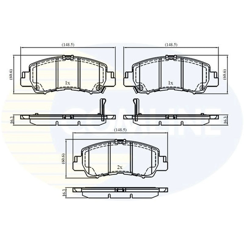 Comline 4 x Front Brake Pad Set fits Mitsubishi Eclipse Cross 2017 on 1.5