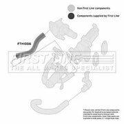 First Line Intercooler Turbo Charge Air Hose fits Fiat 500 2007 on 1.3