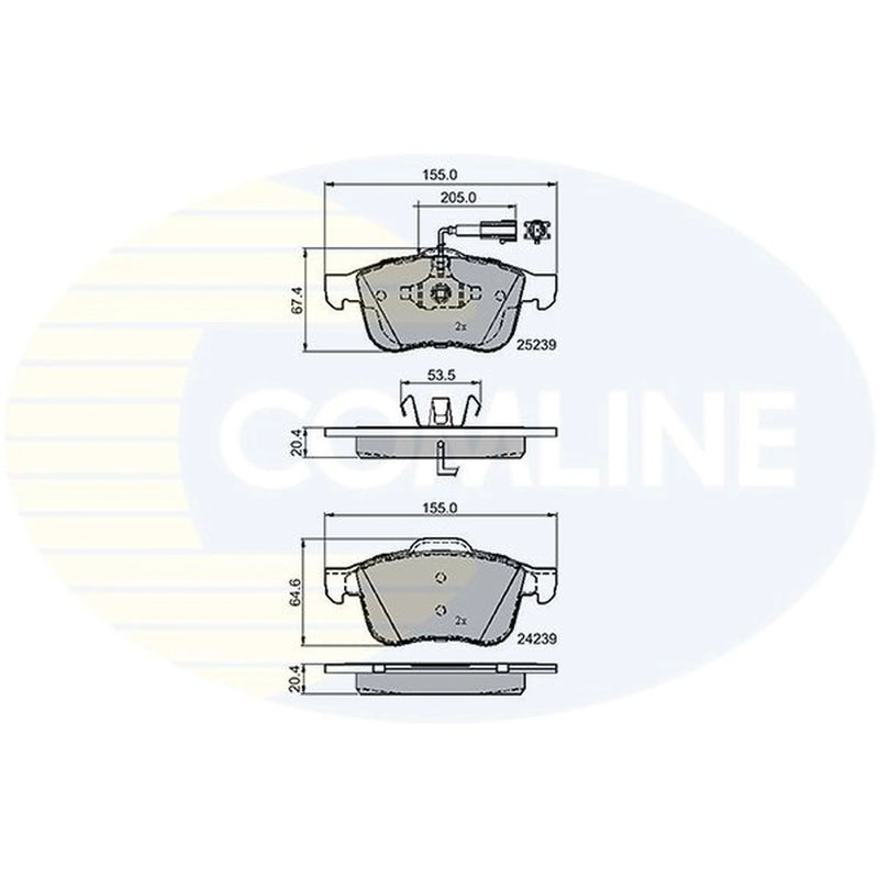 Comline Front Brake Pad Set fits Alfa Romeo Giulietta 2010-2020 1.4 1.6 1.8 2.0