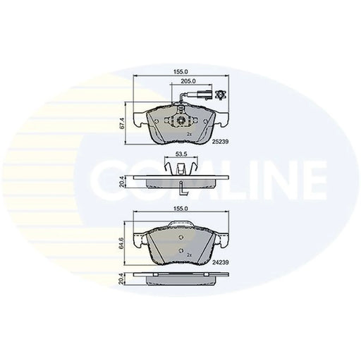 Comline Front Brake Pad Set fits Alfa Romeo Giulietta 2010-2020 1.4 1.6 1.8 2.0