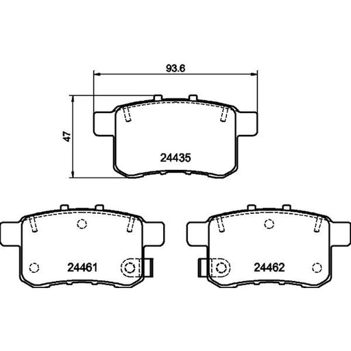 DON Rear Brake Pad Set fits Honda Accord IX 2012 on 2.4 3.5