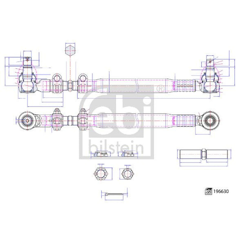 Febi Centre Rod Assembly Front 196630