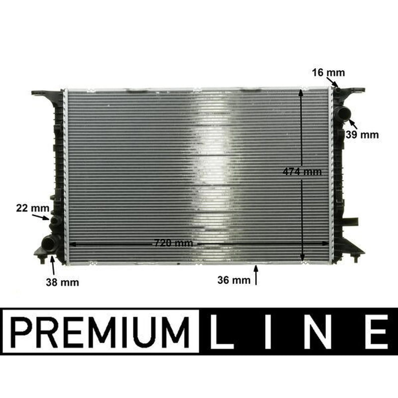 Mahle Engine Radiator fits Audi A8 D4 2009-2018 4.0 4.2 6.3