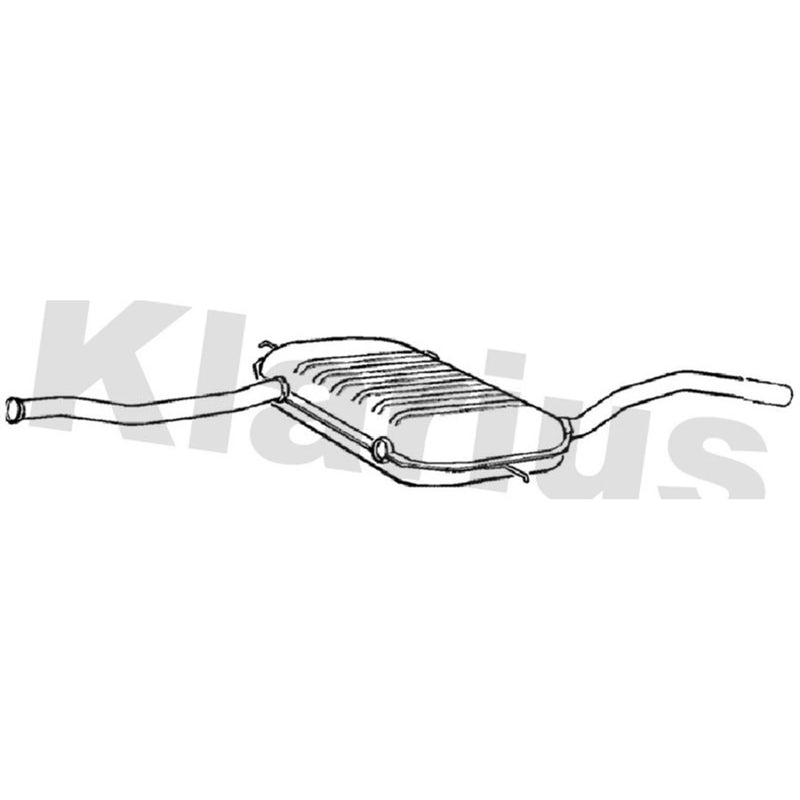 Klarius Box With Centre Pipe Centre fits Volvo C70 I 1999-2002 2.4